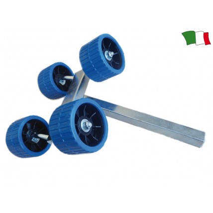 Rullo Blu laterale quadruplo basculante con gambo snodabile tubo 40 mm